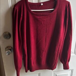 Amazon Women's Red Crew Neck Sweater